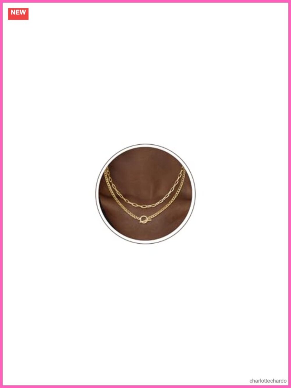 14K Gold Plated Layered Chain Necklace for Women